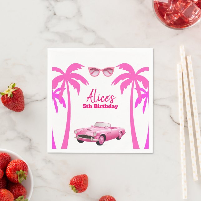 Serviette En Papier Besties Malibu Pink Doll Plage Anniversaire (En situation)