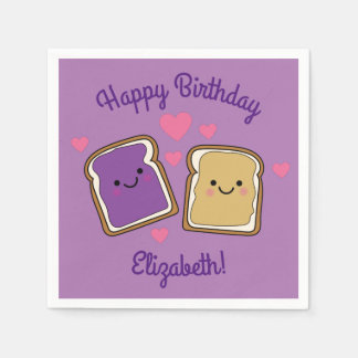 Serviette En Papier Beurre d'arachide et Jelly fête d'anniversaire PBJ