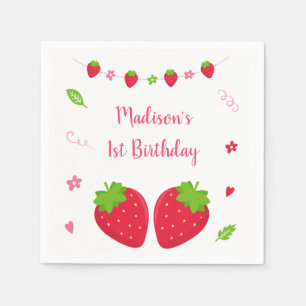 Serviette En Papier Beurre mignonne doux à la fraise Anniversaire