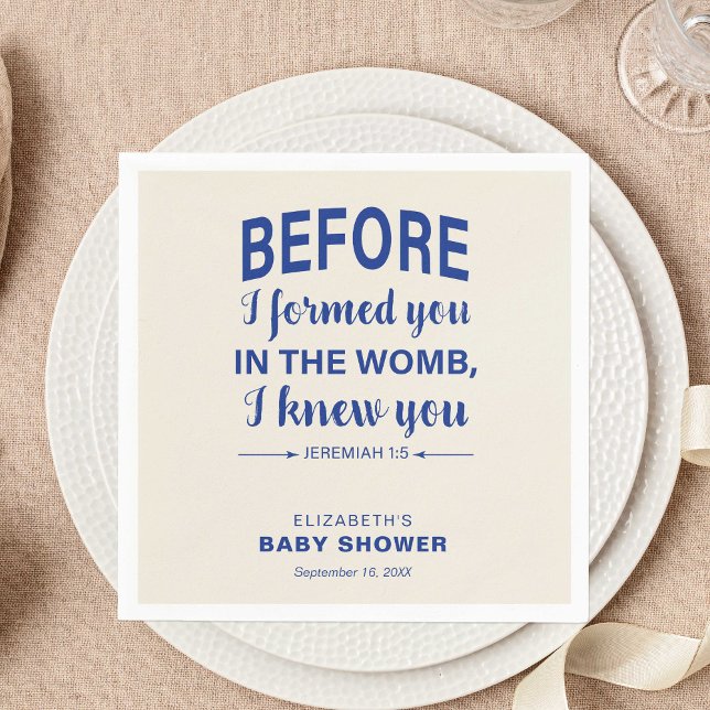 Serviette En Papier Bible Verset Baby shower Jérémie Christian Modern (Créateur téléchargé)