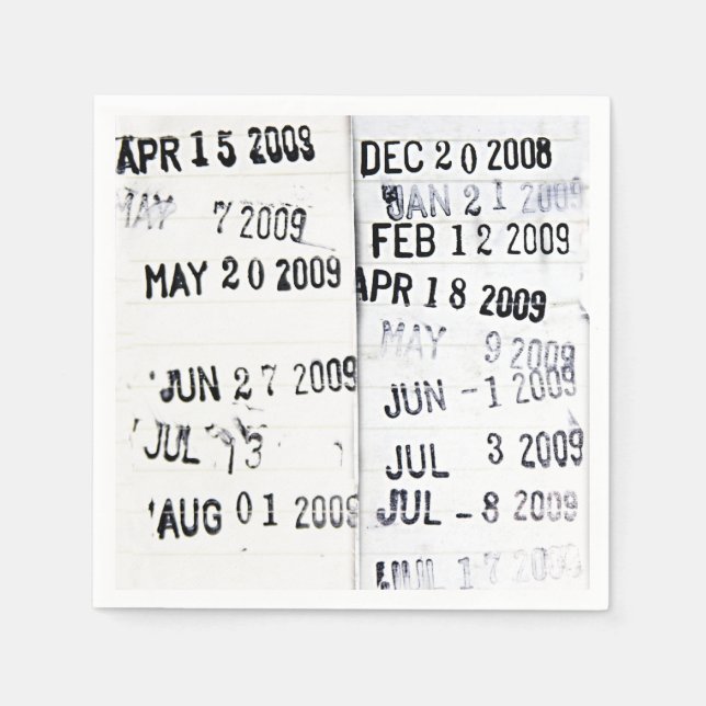 Serviette En Papier Bibliothèque Date Timps Napkins (Devant)