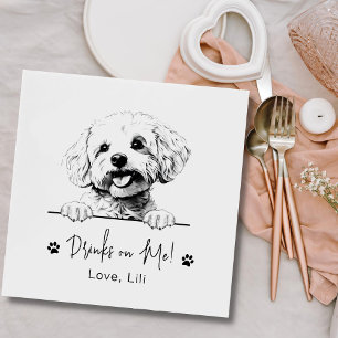 Serviette En Papier Bichon Frise Chien Boissons Personnalisées Sur Moi
