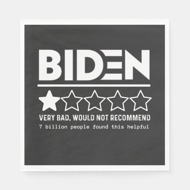 Serviette En Papier Biden Très Mauvais Ne Recommanderait Pas T-Shirt (Devant)