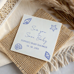 Serviette En Papier Bientôt à la mer Bébé Fête de Naissance Côtière