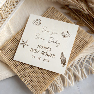 Serviette En Papier Bientôt à la mer Bébé Fête de naissance Côtière