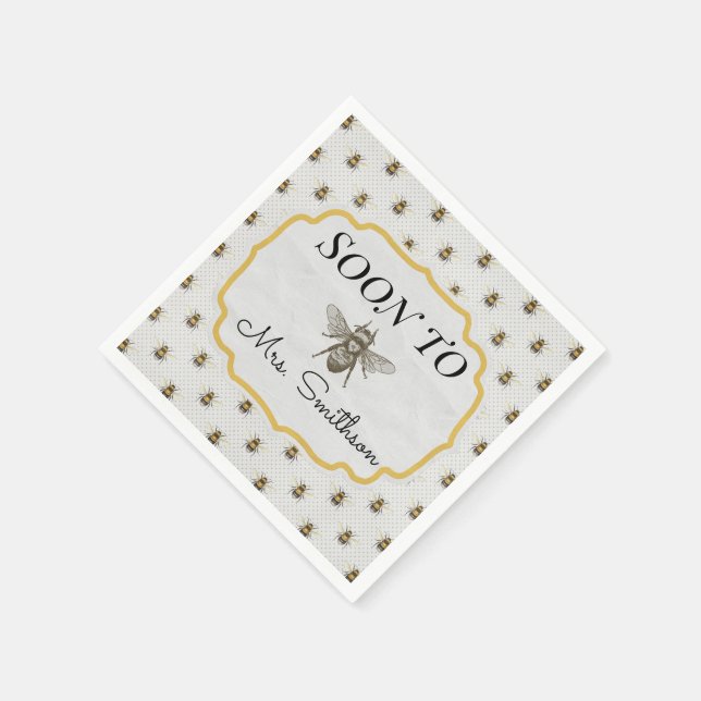 Serviette En Papier Bientôt des serviettes "BEE" (Coin)