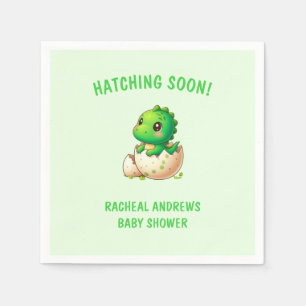 Serviette En Papier Bientôt éclosion Dinosaur Baby shower bébé garçon
