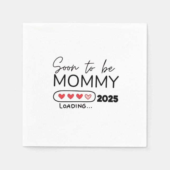 Serviette En Papier Bientôt être maman 2025 Saint Valentin Grossesse (Devant)
