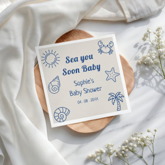 Serviette En Papier Bientôt sur la côte Baby Shower