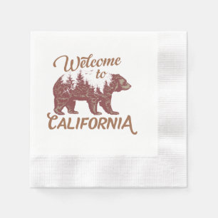 Serviette En Papier Bienvenue à California Bear Forest