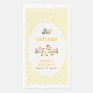 Serviette En Papier Bienvenue à la Baby Shower de la petite poule de l