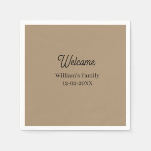 Serviette En Papier Bienvenue à la maison ajout du nom de famille inau