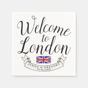 Serviette En Papier Bienvenue à Londres   Personnalisation du mariage 