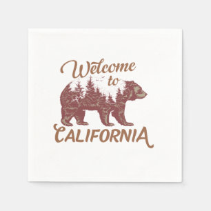 Serviette En Papier Bienvenue à l'ours de Californie