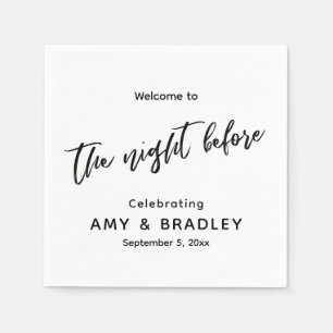 Serviette En Papier Bienvenue à The Night Before Handwriting Typograph