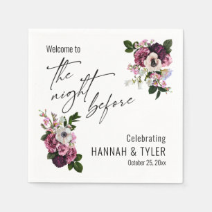 Serviette En Papier Bienvenue à The Night Before Realistic Pink Floral