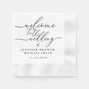 Serviette En Papier Bienvenue Au Mariage De Nom Personnalisé Signature
