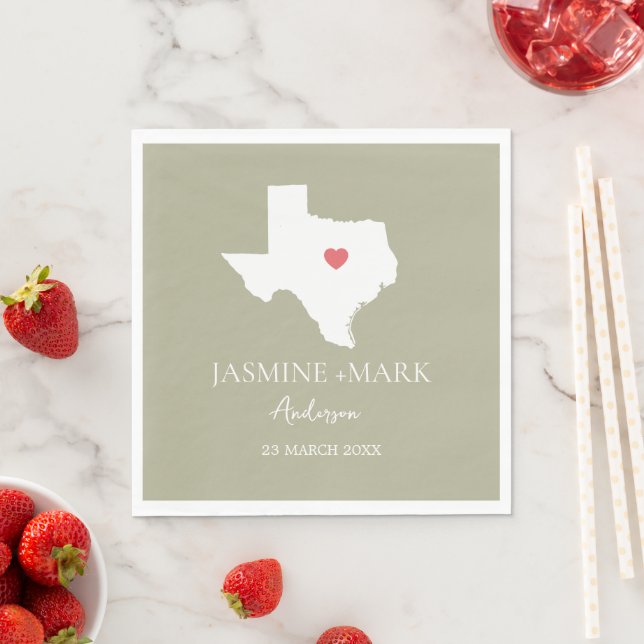 Serviette En Papier Bienvenue au Texas Wedding Party Custom (En situation)