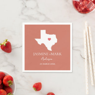 Serviette En Papier Bienvenue au Texas Wedding Party Custom