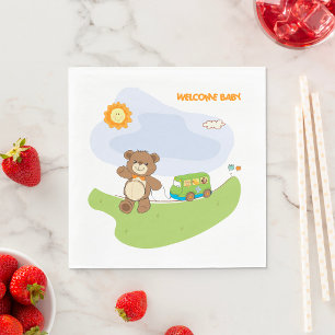Serviette En Papier Bienvenue bébé ours