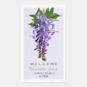 Serviette En Papier Bienvenue Belles Fleurs de Wisteria Nom personnali