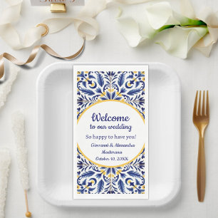Serviette En Papier Bienvenue dans notre céramique mariage espagnole i