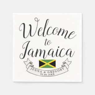 Serviette En Papier Bienvenue en Jamaïque   Mariage de destination uni