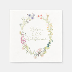 Serviette En Papier Bienvenue Little Fleur sauvage Wreath Party Napkin