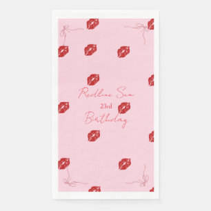 Serviette En Papier Bienvenue moderne avec un nœud rose sassy pour ann