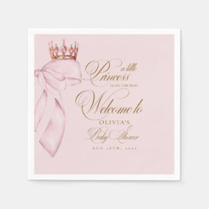 Serviette En Papier Bienvenue Princesse Baby Shower Or Rose Fille