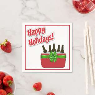 Serviette En Papier Bière de poitrine de glace Glacière Joyeuses vacan