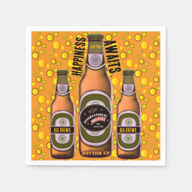 SERVIETTE EN PAPIER BIÈRE PERSONNALISÉE BIG BREWS (Devant)