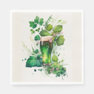 Serviette En Papier Bière Verte Irlandaise En Ivy