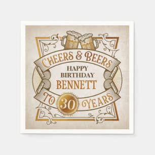 Serviette En Papier Bières à la joie Anniversaire