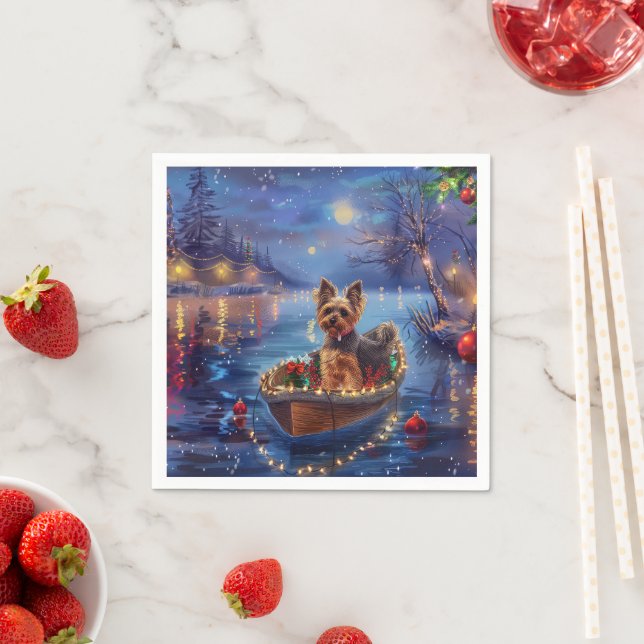 Serviette En Papier Biewer Terrier Noël Festive Voyage (En situation)