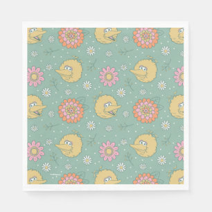 Serviette En Papier Big Bird   Good Vibes Floral Pattern