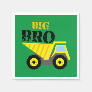 Serviette En Papier Big Bro Construction Camion à vidange jaune