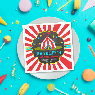 Serviette En Papier Big Top Carnival Carnival Chalkboard 1er anniversa