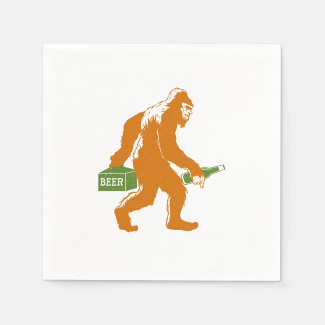 Serviette En Papier Bigfoot Bière Sasquatch Yeti Bière Lover Bouteille (Devant)