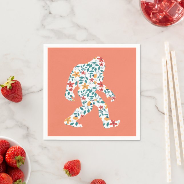 SERVIETTE EN PAPIER BIGFOOT FLORAL (En situation)