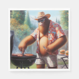 Serviette En Papier Bigfoot Grilling Burgers