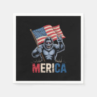 Bigfoot Merica Rock Drapeau Américain Patriotique 