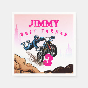 Serviette En Papier Biker Kid Dirt Stunt Vélo Anniversaire Napkins