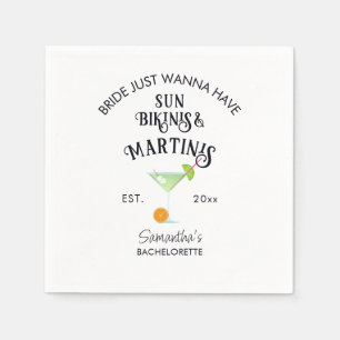 Serviette En Papier Bikinis & Martinis Piscine tropicale Hen Bachelore