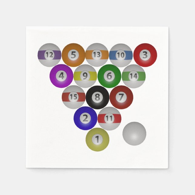 Serviette En Papier Billard Huit Ball Rack (Devant)