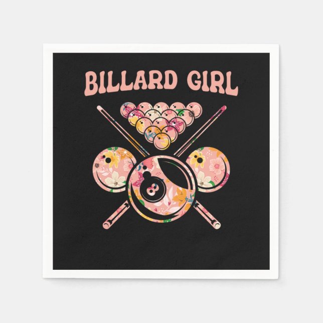 Serviette En Papier Billard Joueur Billard 8 balles (Devant)