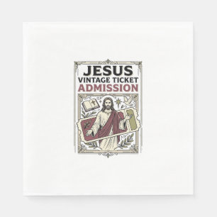 Serviette En Papier Billet d'admission vintage Jésus Billet d'admissio