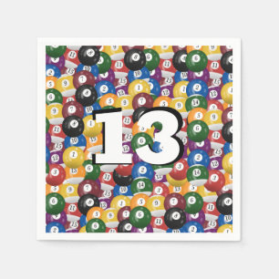 Serviette En Papier Billiard Balls pour 13e anniversaire