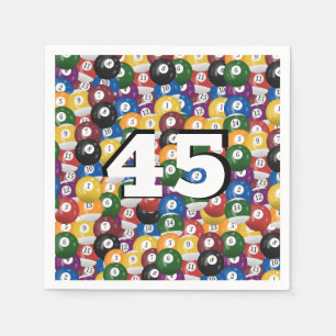 Serviette En Papier Billiard Balls pour 45e anniversaire