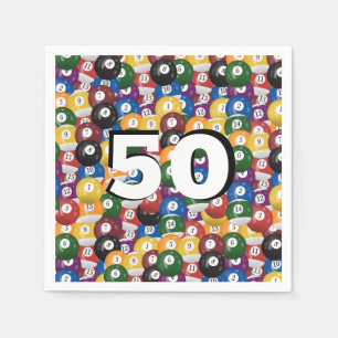 Serviette En Papier Billiard Balls pour 50e anniversaire
